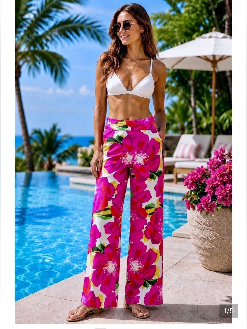 NWT Trina Turk Floral Bloom Swim Coverup Pants